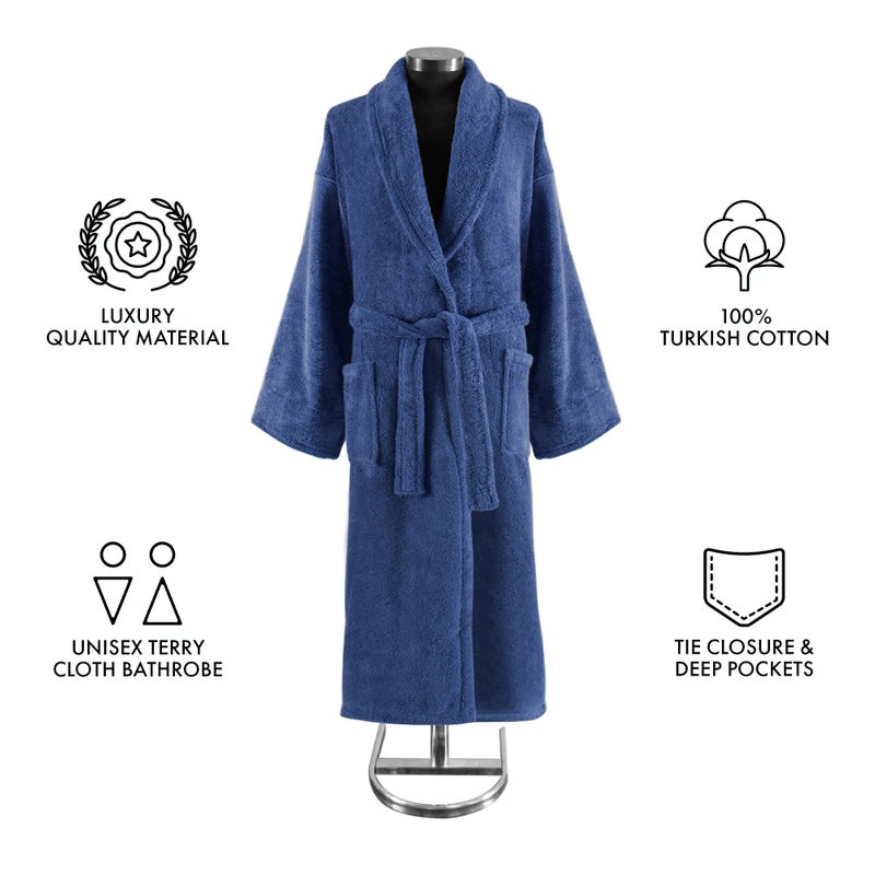 Classic Turkish Towels منشفة تركية كلاسيكية CTT فاخرة 100% قطن تركي قماش تيري رداء حمام للنساء والرجال، رداء طويل ناعم وفاخر للجنسين - Image 4